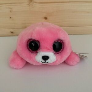 TY Beanie Boos Plush Collectible PIERRE the Pink Seal 8"